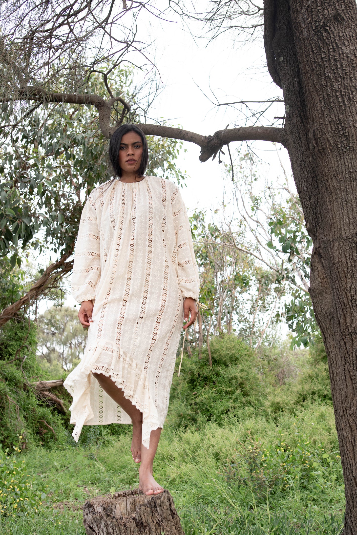 Broderie Anglaise Dress Cream
