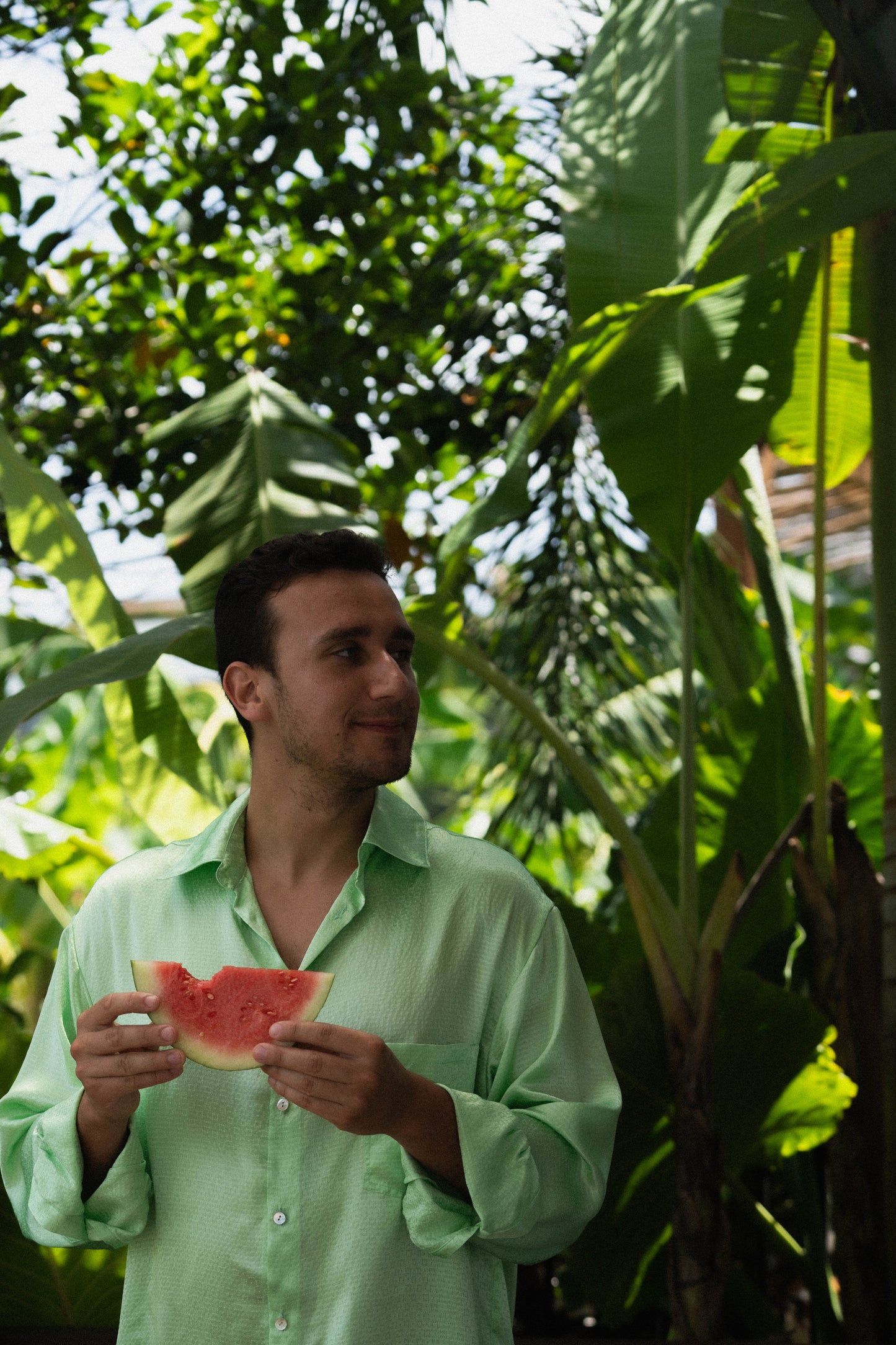 Oversize Silk Mint Shirt