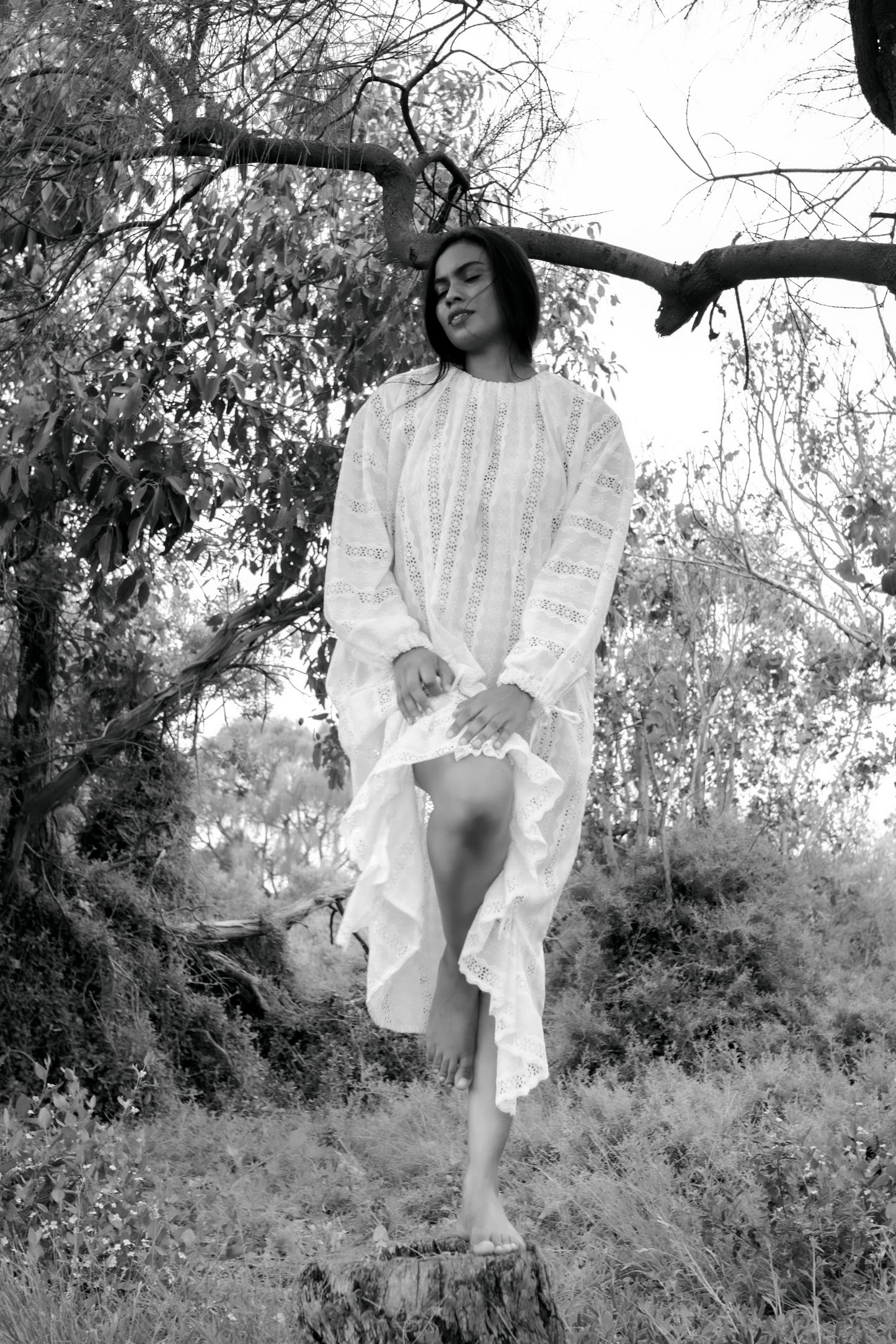 Broderie Anglaise Dress Cream